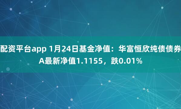 配资平台app 1月24日基金净值：华富恒欣纯债债券A最新净值1.1155，跌0.01%