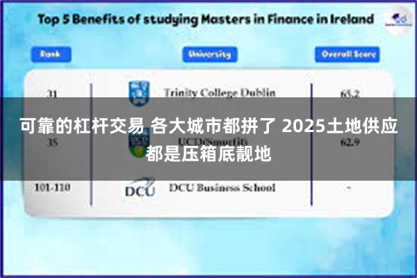 可靠的杠杆交易 各大城市都拼了 2025土地供应都是压箱底靓地