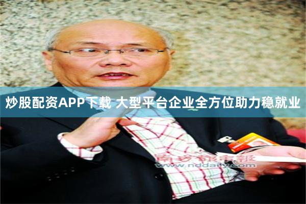 炒股配资APP下载 大型平台企业全方位助力稳就业