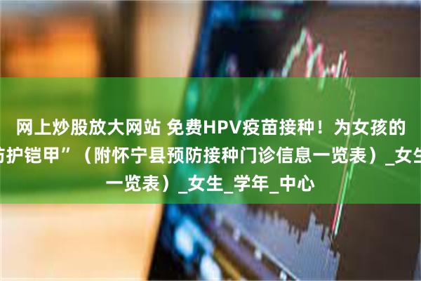 网上炒股放大网站 免费HPV疫苗接种！为女孩的健康披上“防护铠甲”（附怀宁县预防接种门诊信息一览表）_女生_学年_中心